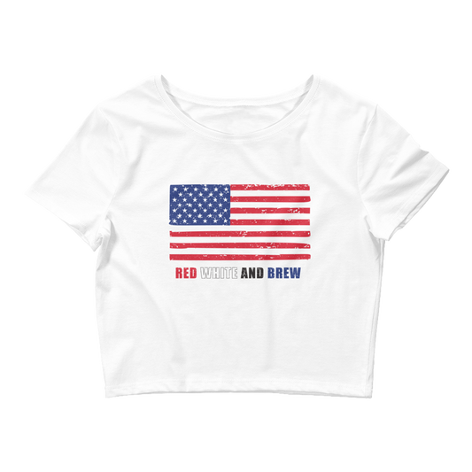 Red, White and Brew Crop Tee