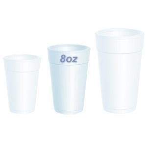 Styrofoam Cups - Dart 8J8 - 8oz Size - Case of 1,000