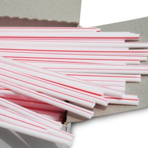 Plastic Stirrer Straws - 7 Inch Stir Sticks Box by Brew-Rite - Coffee Wholesale USA