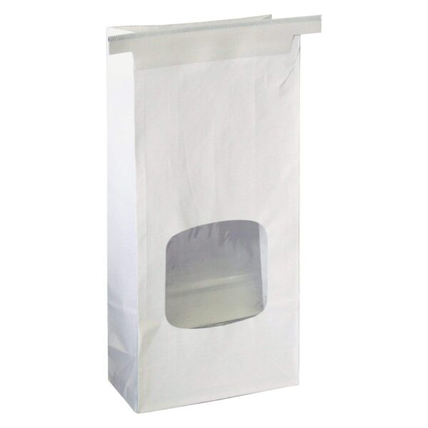 Window Bags - One Pound Coffee Bags with Window and Tin Ties - WHITE - Image 2