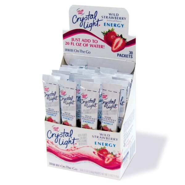 Crystal Light Drink Mix - Wild Strawberry Energy - On The Go Sticks - 30 ct 10.00% Off Auto renew