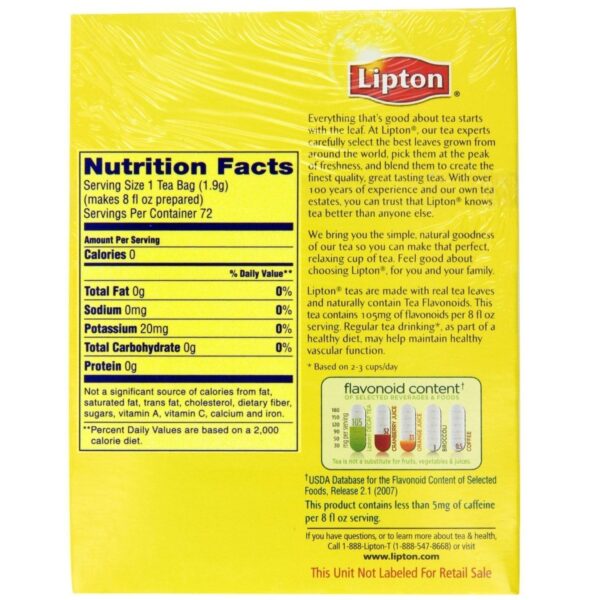 Lipton Tea Bags - All Natural - DECAF - 72ct Box 10.00% Off Auto renew - Image 2