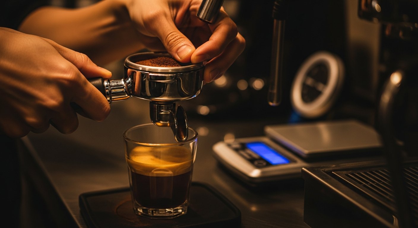 espresso extraction time grind size pressure