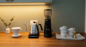 home cafe aesthetic design coffee station tips