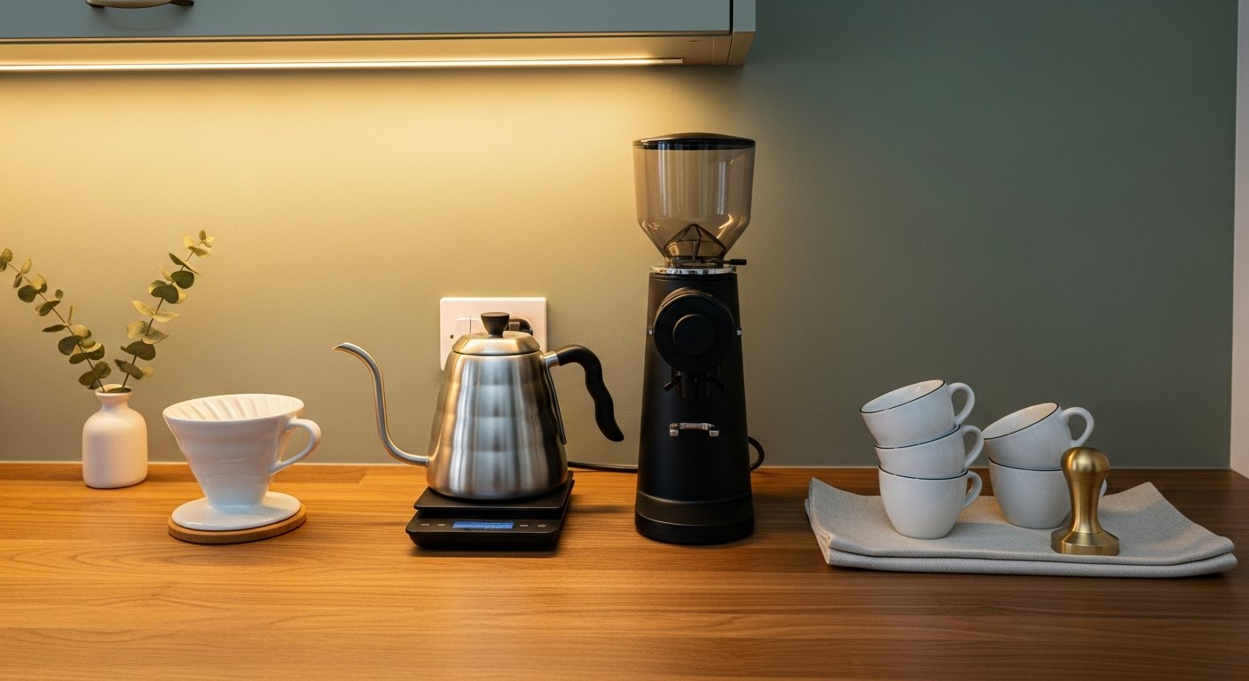 home cafe aesthetic design coffee station tips
