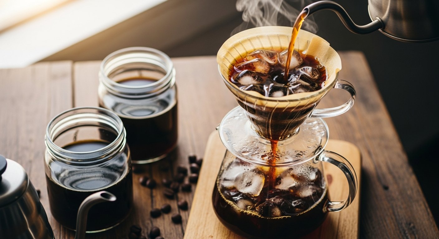 Japanese iced coffee method vs cold brew organic