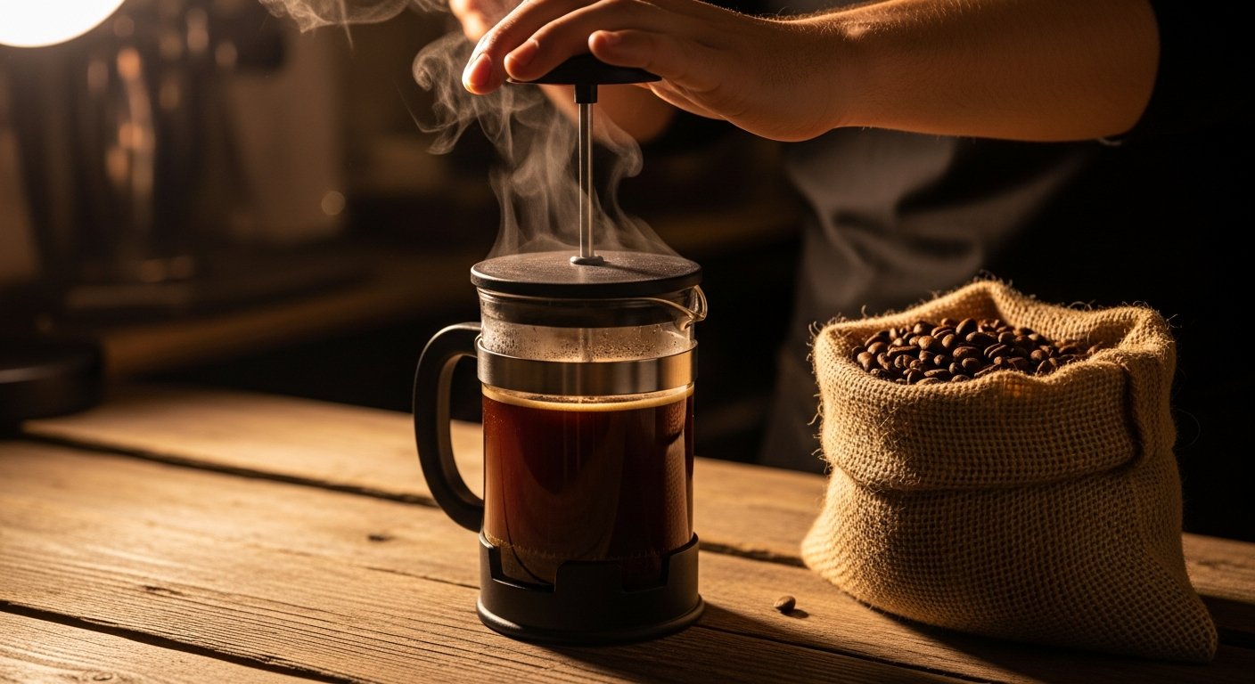 french press technique for full body single origin organic