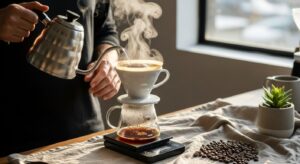 pour over technique for single origin organic light roast